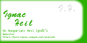 ignac heil business card